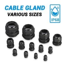 Image of Cable Gland IP68 Waterproof Black Nylon Compression M8/10/12/16/18/20/22/25-72