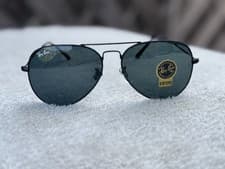 Image of Brand New! Ray Ban Sunglasses-Aviator RB3025 W0879-Gunmetal Frame Black Lens
