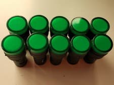 Image of CE 10pcs 12V-220V AC DC 16mm Green LED Indicator Signal Light AD16-16C