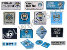 Image of MANCHESTER CITY FC Metal Sign Stadium Street Bedroom Window Retro Door Plaque
