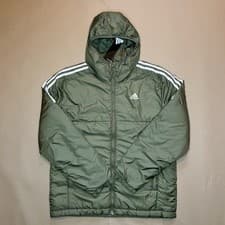 Image of Adidas Essentials Insulated Hooded Jacket Coat Puffer Olive Small Brand New✅
