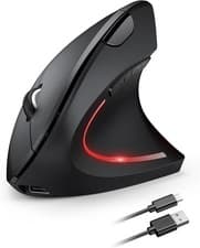 Image of Ergonomic Vertical Mouse Wireless Rechargeable 4800 DPI Silent USB PC Laptop