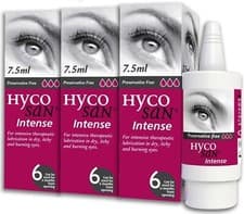 Image of 3 x Hycosan Intense New Lubricating Eye Drops - 7.5ml - Brand New Boxed Sealed