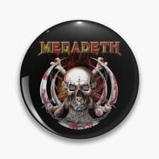 Image of Megadeth Skull Logo Rock Music Handmade 32mm Pin Button Badge