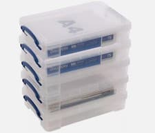 Image of Really Useful 4L Plastic Lidded Clear Storage Box PACK OF 5 Stationary Holder