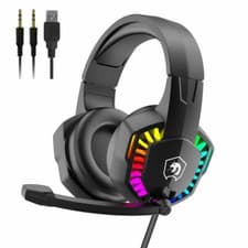 Image of 3.5m Gaming Headset With Mic RGB Backlit USB for PC Xbox One PS4 Nintendo Switch