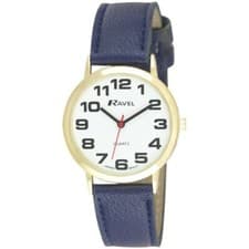 Image of Navy Blue Ravel Mens Ladies Bold BIG Number Watch with BIG Clear White Face 26.1