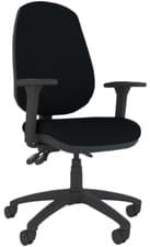 Image of CT410-K Office Computer Ergonomic Desk Swivel Chair Task Black Fabric with Arms