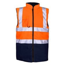 Image of HI VIS VIZ BODY WARMER VISIBILITY FLEECE REVERSIBLE WATERPROOF GILET WAISTCOAT