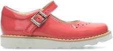 Image of Clarks Older Girls Crown Jump Shoes Coral Patent Leather Size UK 12 G