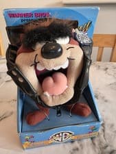 Image of TASMANIAN DEVIL TAZ Leather Jacket soft Toy Bugs Bunny & Friends Looney Tunes