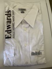 Image of Edwards Garments 1354 Ladies Essential Broadcloth Shirt Long Sleeve Sz L 35 NWT