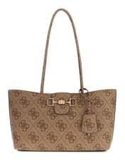 Image of GUESS shoulder bag Janie Logo Girlfriend Carryall Latte Logo
