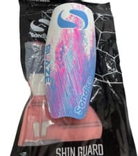 Image of Sondico Blaze Shin Guard White-Pink-Blue Adults NEW