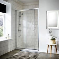 Image of Nuie Ella Sliding Shower Door 1200mm 5mm Safety Glass Modern Bathroom Enclosure