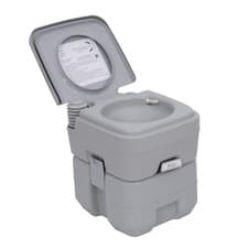 Image of Portable Travel Mobile Toilet Outdoor Camping Handle WC Grey