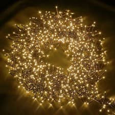 Image of 480 LED Cluster Christmas Lights Warm White Indoor Outdoor Multi Function Timer