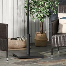 Image of Φ35/38/48MM Steel Square Parasol Stand Base 18KG w/ Adjustable Knob Black