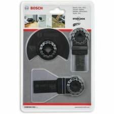 Image of Bosch 2608662343 3 Piece Starlock Multi Tool Plunge Blade Set Wood Metal GOP