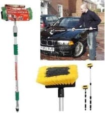 Image of ALUMINIUM TELESCOPIC WATER FED WINDOW CAR VAN WASH BRUSH SQUEEGEE U.K