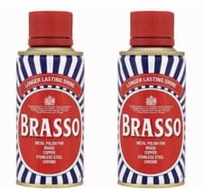 Image of Brasso Metal Polish Liquid (2 x 175ml) For Brass Copper Stainless Steel Chrome