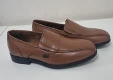 Image of Boys Kickers Formal Shoes Size UK Kids 1 EU 33 Slip on Brown Leather Smart