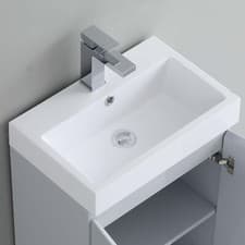 Image of 49CM Thick-Edge Inset Basin Ceramic and Overflow Bathroom Ceramic Wash Sink Bowl
