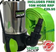 Image of Heavy Duty Submersible Pump 1100W with 10M Hose for Clean or Dirty Flood Water