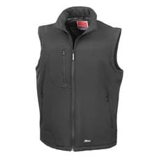Image of Result Mens BLACK BLUE or RED Fleece Lined Soft Shell Bodywarmer Gilet Vest