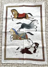 Image of NWT Italian Tea Towel - Tessitura Toscana- Barnum Cavali - Linen- Tuscany
