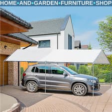 Image of Carport Garage Shelter Polyethylene Canopy Tent UV Resistant Waterproof White