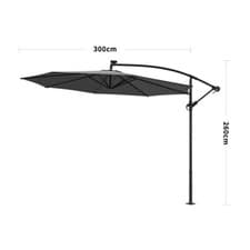 Image of 3M Outdoor Garden Parasol Cantilever Solar LED Light Hanging Umbrella Tilt Crank