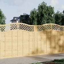 Image of 6ft Wide Garden Fence Panel Pressure Treated Lattice/Framed Timber 3ft-6ft High