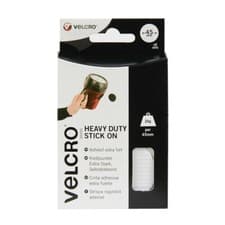 Image of VELCRO® Heavy Duty Stick On Coins – White 45mm | 6 Sets Holds up to 4kg