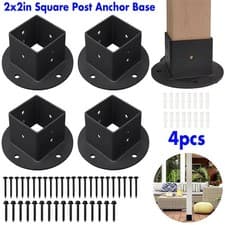 Image of 4pcs 50mm Square Post Anchor Base Floor Flange Bracket for Decking Balustrade