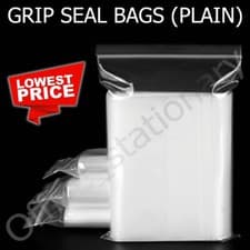 Image of GRIP SEAL BAGS Self Resealable Clear Polythene Poly Plastic Zip Lock All Sizes