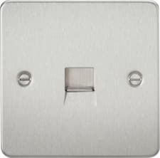 Image of KNIGHTSBRIDGE BRUSHED CHROME FLAT PLATE Switches & Sockets ALL Inserts + USB