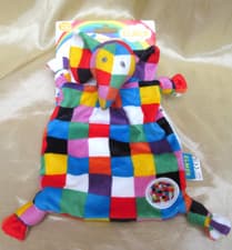 Image of Elmer The Elephant Comfort Blanket Blankie For Baby Toddler New Gift Rainbow