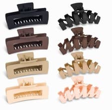 Image of 8 Pack 4.4 Inch Large Hair Claw Clips for Women Thin Thick Hair, Big Matte Squar