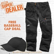 Image of Scruffs 3D TRADE GRAPHITE Cargo / Combat Work Scruffs Trousers with FREE CAP