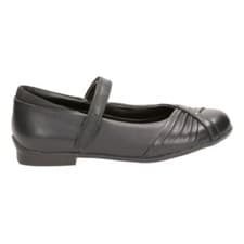 Image of NEW CLARKS DOLLY SHY KIDS Girls BLACK Leather SCHOOL SHOES UK SIZE 11E/EUR 29