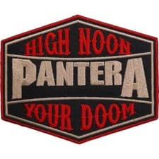 Image of PANTERA Iron On Patch: HIGH NOON: your doom cowboys from hell Official Merch £pa