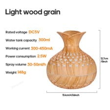 Image of Wood Grain Humidifier 300Ml USB Aroma Diffuser Atomizer USB Household Humidifier