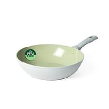 Image of Salter Earth Stir Fry Pan Wok Non-Stick 28cm Induction Forged Aluminium Green