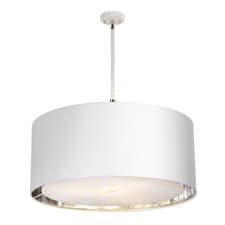 Image of 4 Bulb Ceiling Pendant Light Fitting White Highly Polished Nickel LED E27 60W
