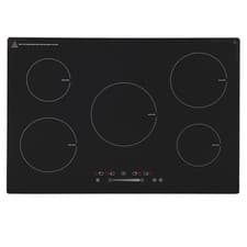 Image of SIA INDH75BL 75cm Black Touch Control 5 Zone Induction Hob With Child lock