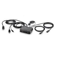 Image of StarTech.com 2-Port Hybrid USB-C DisplayPort Cable KVM Switch, 4K 60Hz, Compact