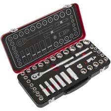 Image of Sealey Premier Platinum Metric/Imperial Socket Set 3/8"Sq Drive 37pc