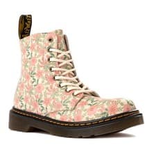Image of Dr. Martens Girls 1460 8-Eye Boots US 3 EU 34 Pink White Floral Leather NIB