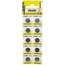 Image of Vinnic LR44 1.5V Alkaline Batteries - Pack of 10